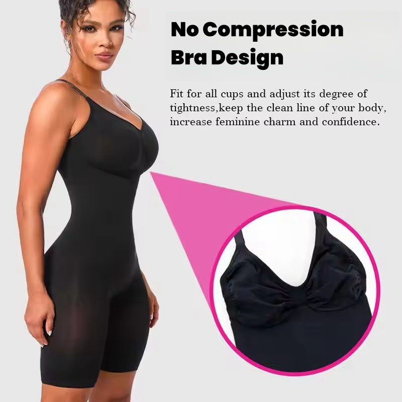 HONI Curve Enhancer Mid Thigh Body Suit Black