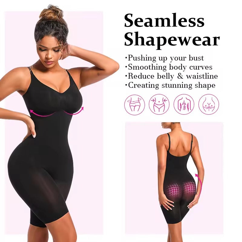 HONI Curve Enhancer Mid Thigh Body Suit Black