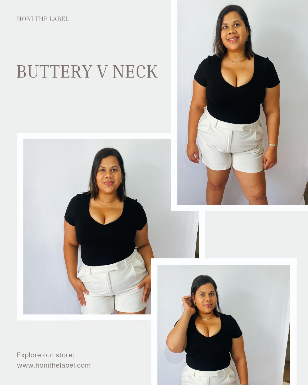 Bella Buttery V Neck Short Sleeve Black