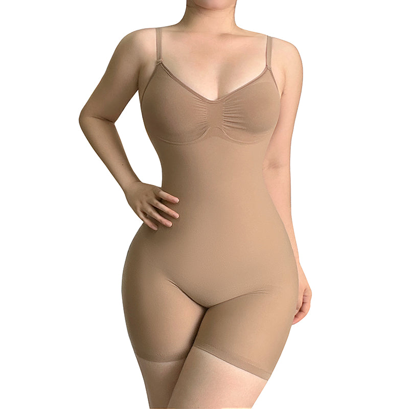 HONI Curve Enhancer Mid Thigh Body Suit Khaki