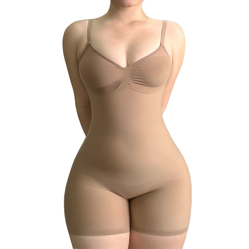HONI Curve Enhancer Mid Thigh Body Suit Khaki