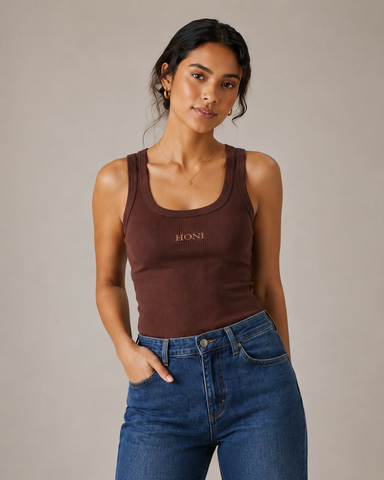 HONI Logo Tank Top Brown