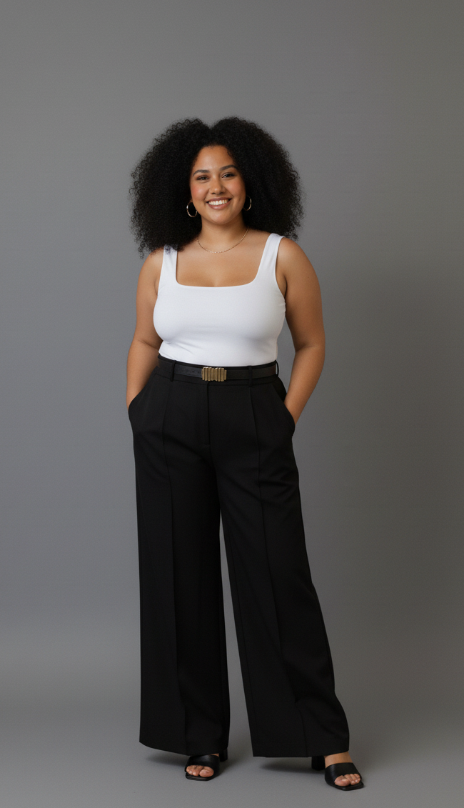 Erin Sleeveless Square Neck Basiks White