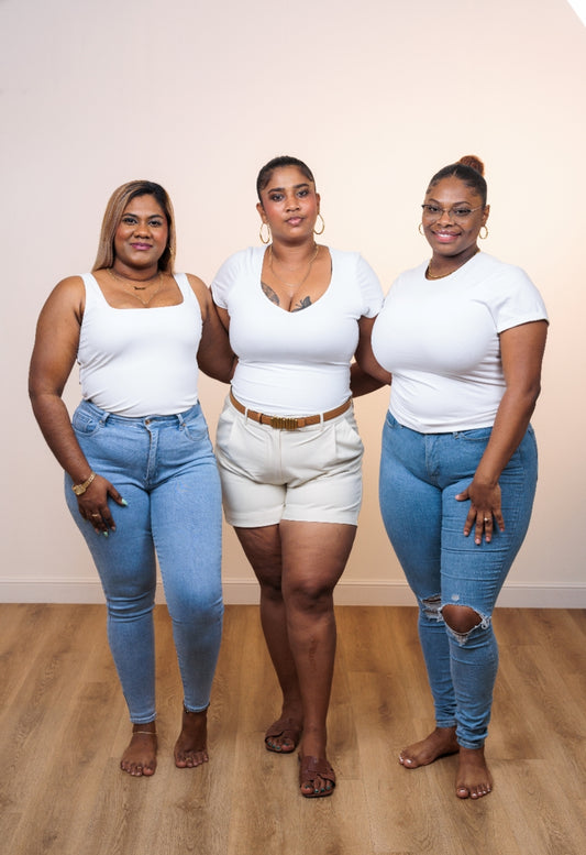 Bella Buttery V Neck Short Sleeve White