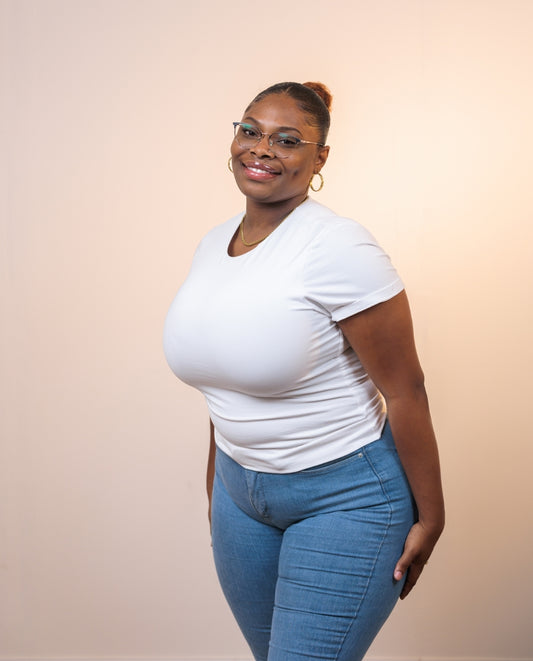 Bexley Buttery Round Neck Short Sleeve White