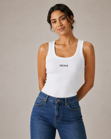 HONI Logo Tank Top White