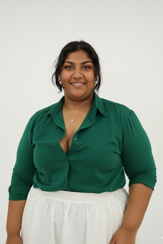 Eloise Long Sleeve Shirt Emerald Green